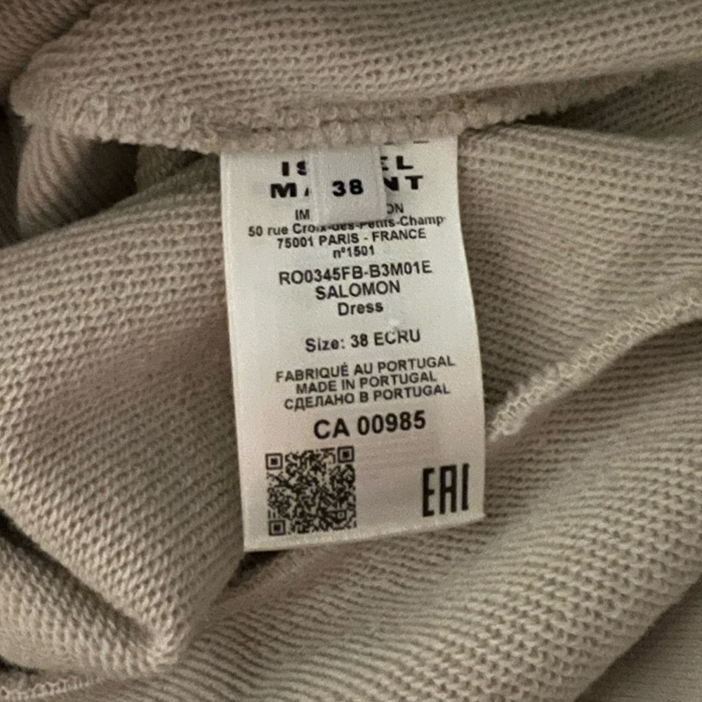 MARANT ÉTOILE Mafalda Salomon Long Sleeve Cotton Fleece Midi Dress 38 NWT 550$ - Picture 14 of 14